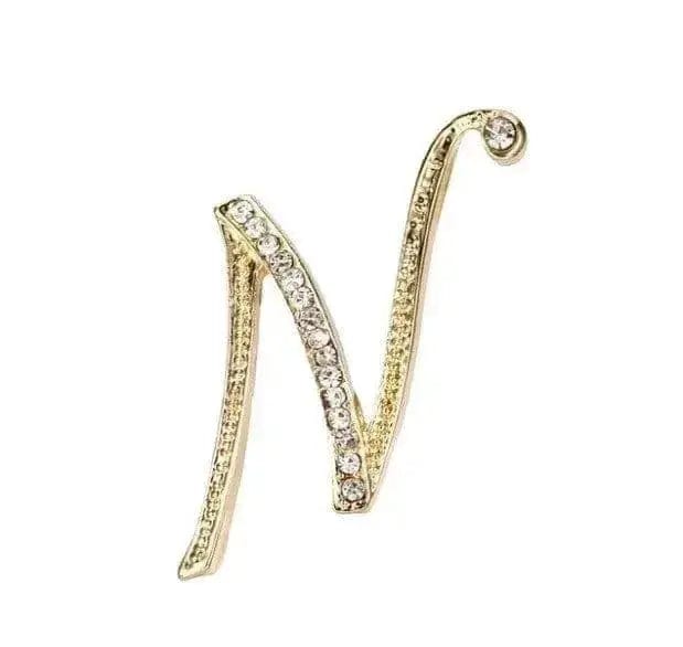 BROOCHITON Brooches N English Letter Brooch Pin