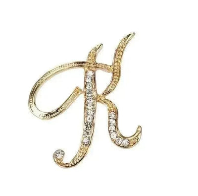 BROOCHITON Brooches K English Letter Brooch Pin