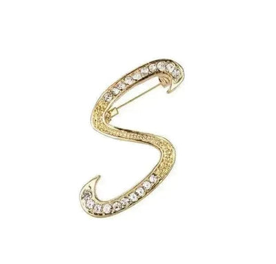 BROOCHITON Brooches S English Letter Brooch Pin