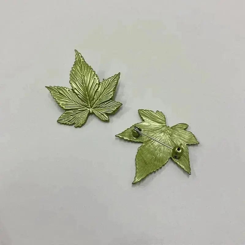 BROOCHITON Brooches Green Retro French Leaves Brooch