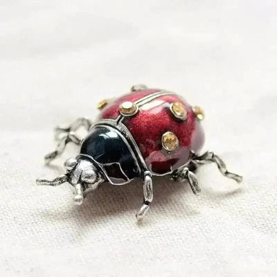 BROOCHITON Brooches Red Beetle Ladybug Brooch