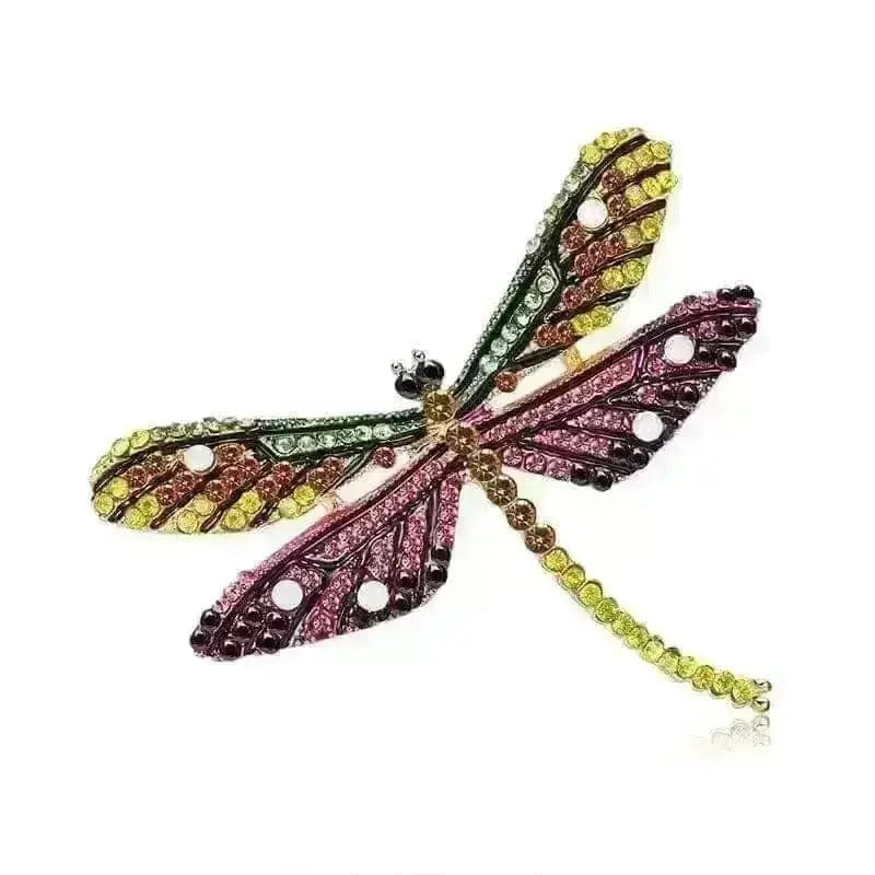 BROOCHITON Brooches As shown Rhinestone Dragonfly Brooch