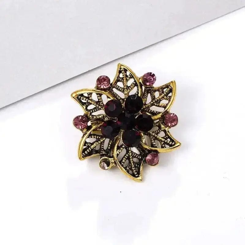 BROOCHITON Brooches 12 style Rhinestone Flower Party Pin Brooch