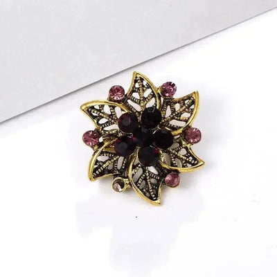 BROOCHITON Brooches 12 style Rhinestone Flower Party Pin Brooch