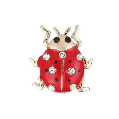 BROOCHITON Brooches 4040503 Rhinestone cartoon ladybug alloy brooch