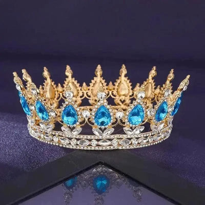 BROOCHITON Crown Blue Rhinestone wedding tiara