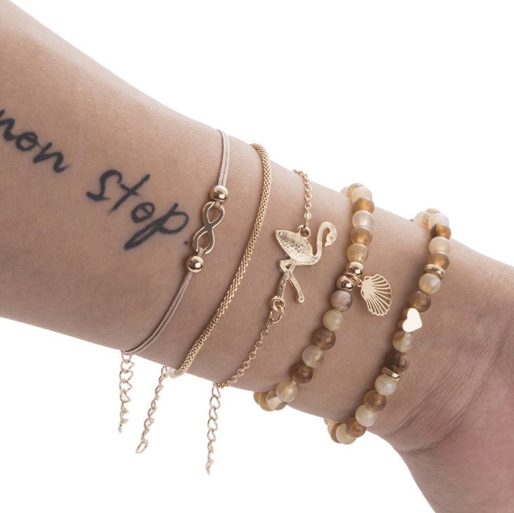 BROOCHITON Anklets 13 style Bead Chain Bracelet Set Anklet