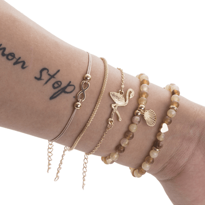 BROOCHITON Anklets 13 style Bead Chain Bracelet Set Anklet