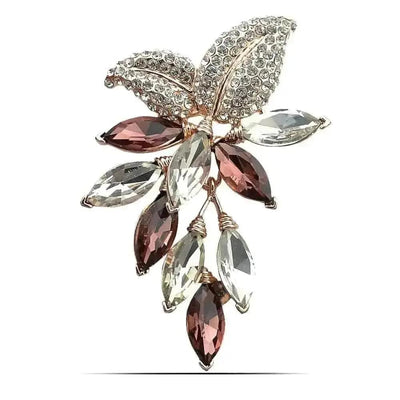 BROOCHITON Brooches Golden Grape Purple Flower Cluster Brooch