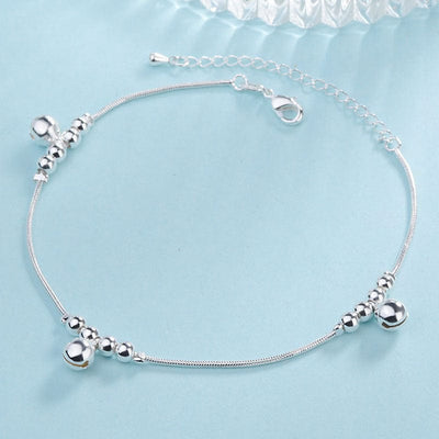 Sterling Silver Vintage Anklet With Bells BROOCHITON