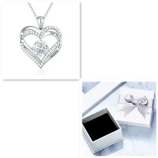 Platinum  Box / April Female 925 Silver Twelve Birthstone Pendant Necklace