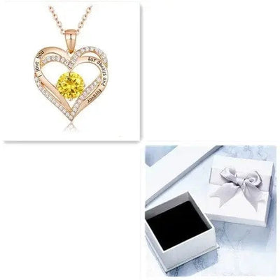 Rose Gold Box / November Female 925 Silver Twelve Birthstone Pendant Necklace