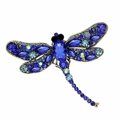BROOCHITON Brooches Blue Vintage Big Dragonfly Brooch