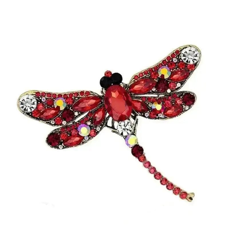 BROOCHITON Brooches Red Vintage Big Dragonfly Brooch