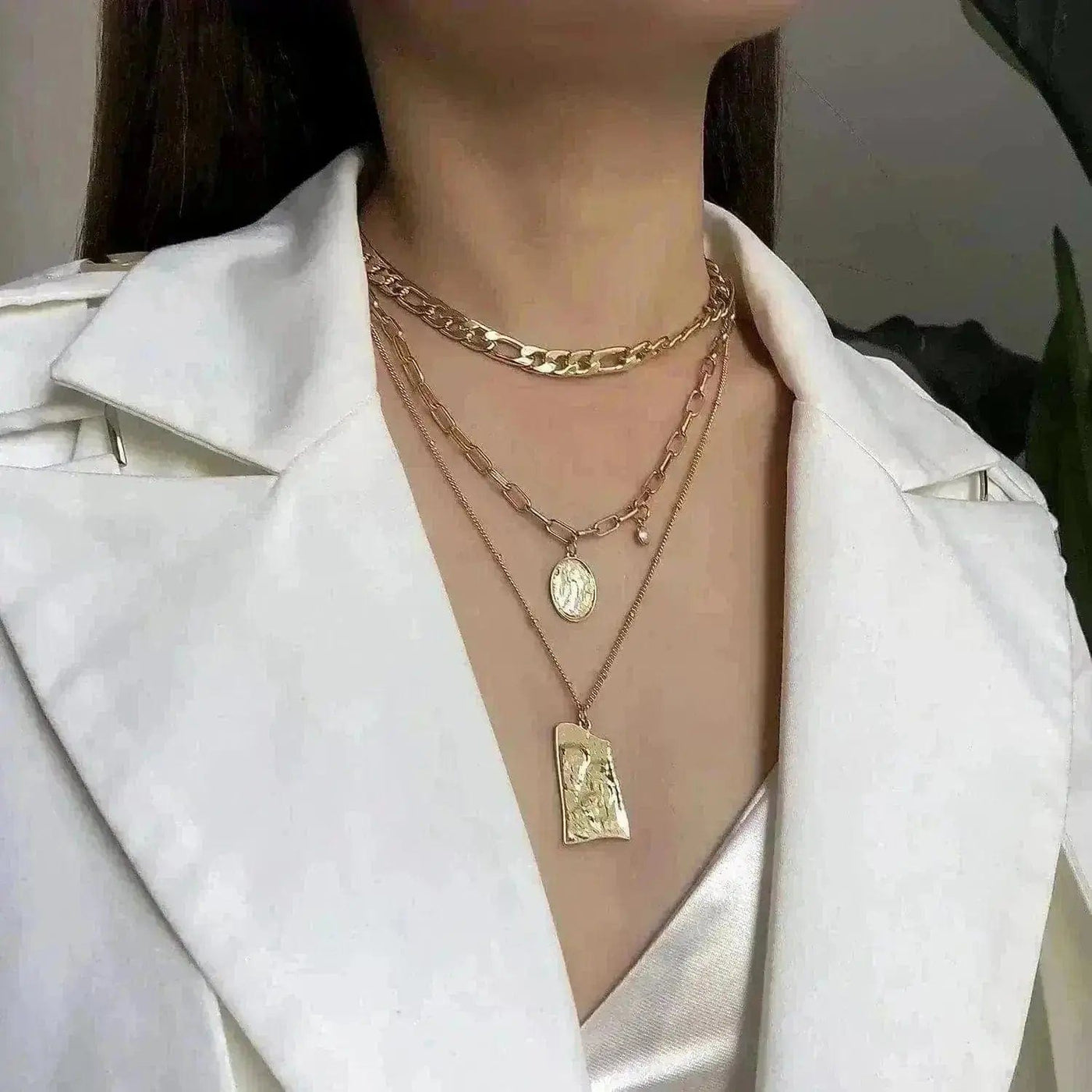BROOCHITON Necklaces Vintage Multi Layered Pearl Necklace for Women