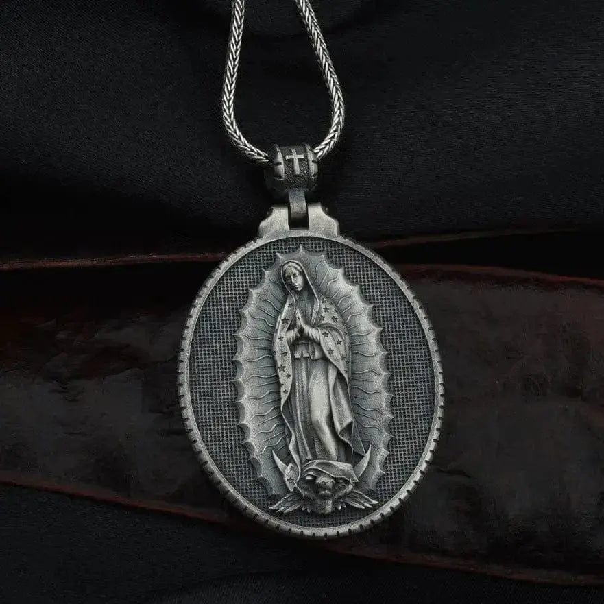 BROOCHITON Necklaces Black Virgin Mary Pendant Necklace