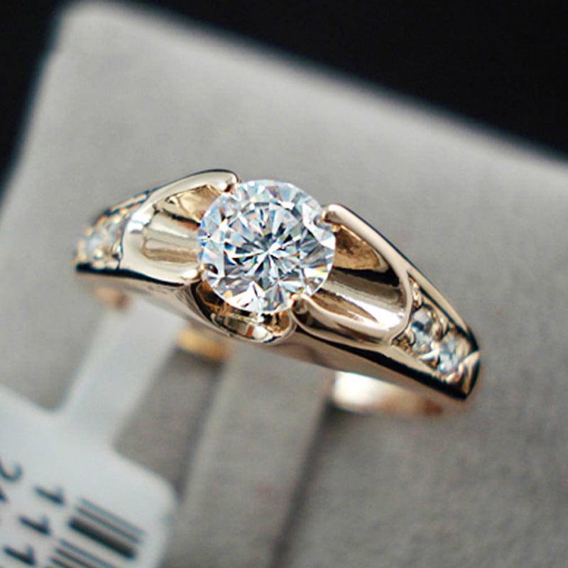 BROOCHITON jewelry Women's Ring Copper Plating Rose Gold Simple Ring